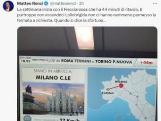 Renzi arriva in ritardo e ironizza Scusate sul mio treno non cera Lollobrigida