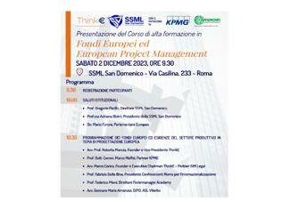 Ue Fondi europei ed European Project Management il 2 dicembre presentazione del corso di alta formazione