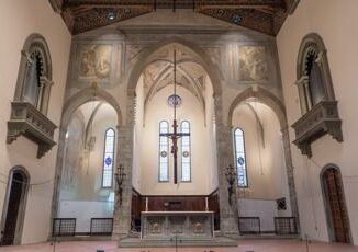 Prato alla luce affreschi del 600 nella chiesa di San Francesco durante i restauri