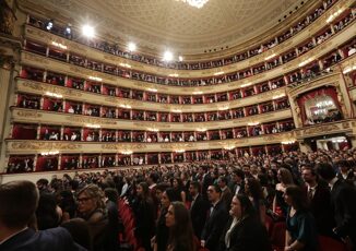 Scala menu verdiano per i 500 ospiti della cena di gala dopo la Prima