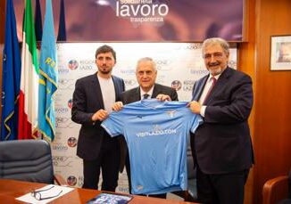 Supercoppa il logo della Regione Lazio sulle maglie dei biancocelesti