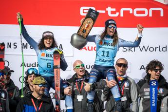 Brignone e Bassino sul podio nel superG di Crans Montana vince Venier