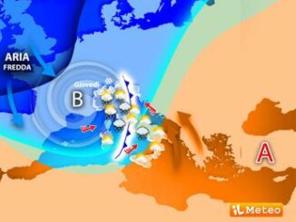 Ciclone polare porta freddo neve e pioggia previsioni meteo fino a domenica