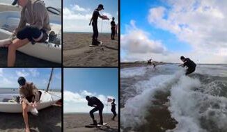 Matteo Mariotti torna sul surf con la protesi dopo lattacco di uno squalo