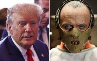 Trump lo show per il Super Tuesday Migranti come Hannibal Lecter