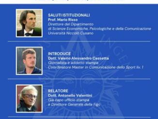 Universita Cusano il 18 marzo il seminario sulla Comunicazione integrata con Valentini e Risso