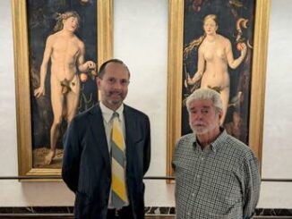 Il regista di Star Wars George Lucas visita gli Uffizi