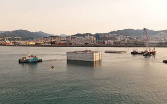 Genova nuova diga foranea consorzio Pergenova Breakwater verso posa terzo cassone