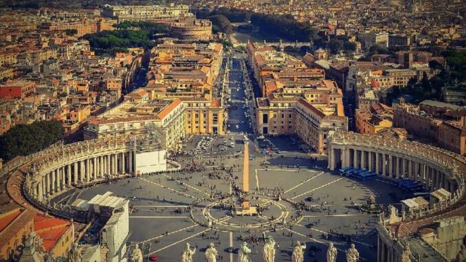 veduta aerea città del vaticano roma