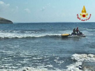 salvamento in mare dei vigili del fuoco a Cuglieri