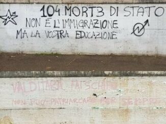 Scritte contro Valditara al ministero dellIstruzione simboli anarchici e stella a 5 punte